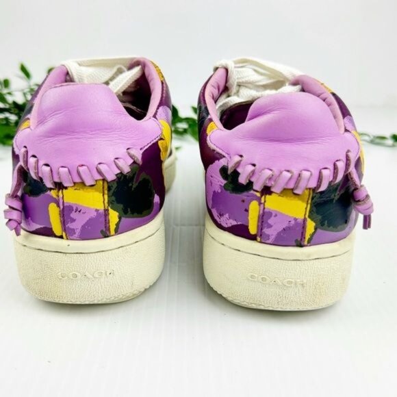 Coach Sneakers low-top platform sneakers Purple Floral 8.5 - Picture 5 of 11